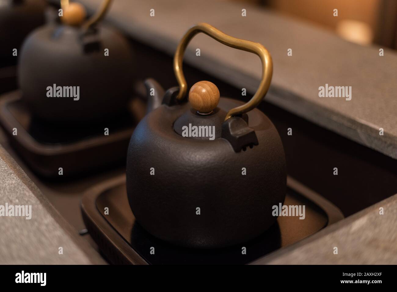 Traditional Chinese iron Teapot Stock Photo