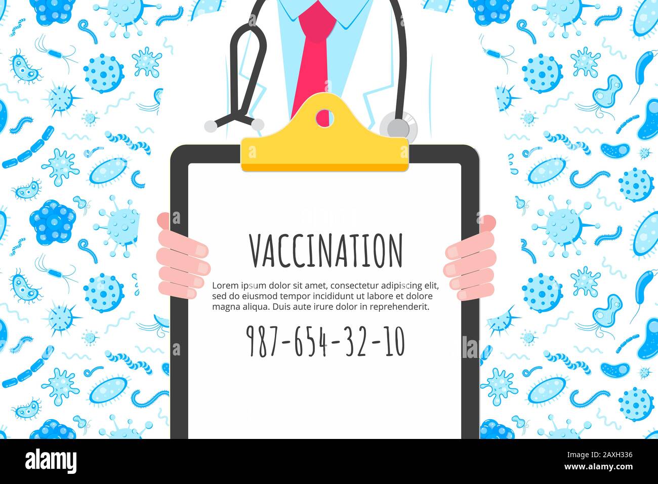 Vaccination Banner Concept Flat Style Design Poster Male Man