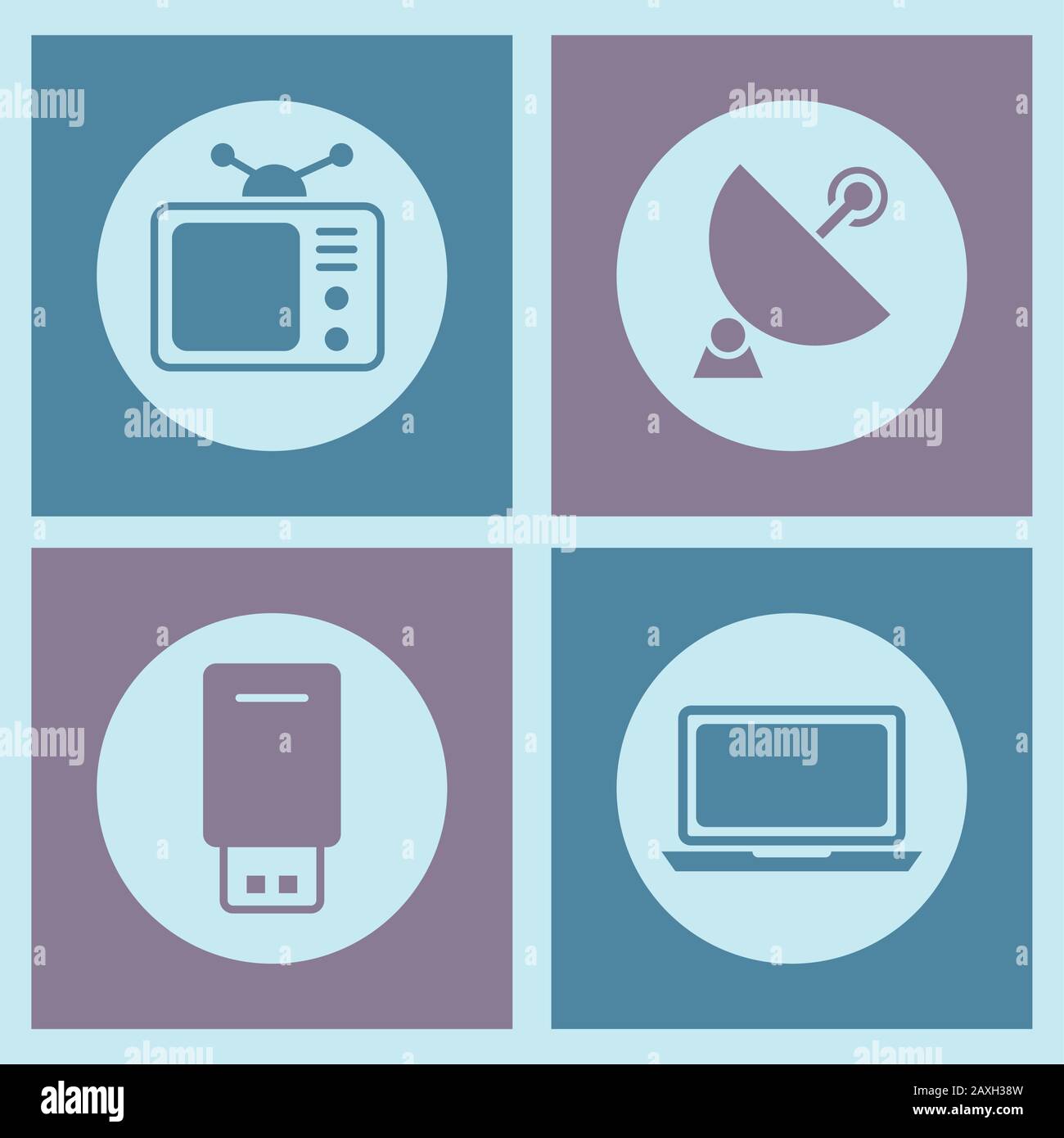 bundle of electronics devices icons Stock Vector