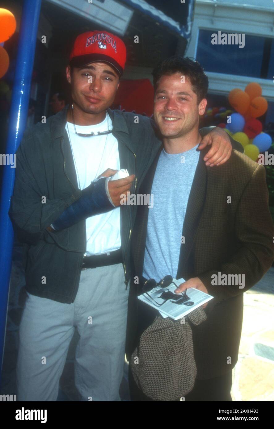 Westwood, California, USa 9th July 1995 Actor Matt Borlenghi and actor David Barry Gray attend Warner Bros. Pictures' 'Free Willy 2: The Adventure Home' Premiere on July 9, 1995 at Mann Village Theatre in Westwood, California, USA. Photo by Barry King/Alamy Stock Photo Stock Photo
