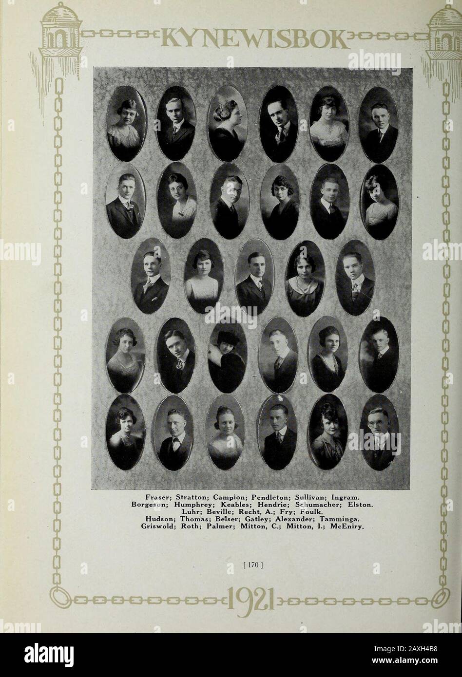 Kynewisbok . Organized in the University of Denver, 1912Colors—Blood Red and Jet Black HONORARY MEMBERS Lindsey Barbee W. E. Hawkins Prof. J. W. Whaler Dana Burkhalter OFFICERS Claud Pendleton President Helen Campion Vice-President Irma Mitton Secretary Florence Fry Treasurer MEMBERS Claud Pendleton Lucille Hudson Carlos Stratton Marie Melzer Charles Roth Betty Beville Calvin Foulk Florence Fry Verner Luhr Helen Campion Wilbur Thomas Florence Sullivan Albert Recht Irma Mitton Garrett Tamminga Margaret Alexander Fred Schumacher Margaret Fraser Fritz Borgeson Juanita Prewitt Charles Mitton Gertr Stock Photo