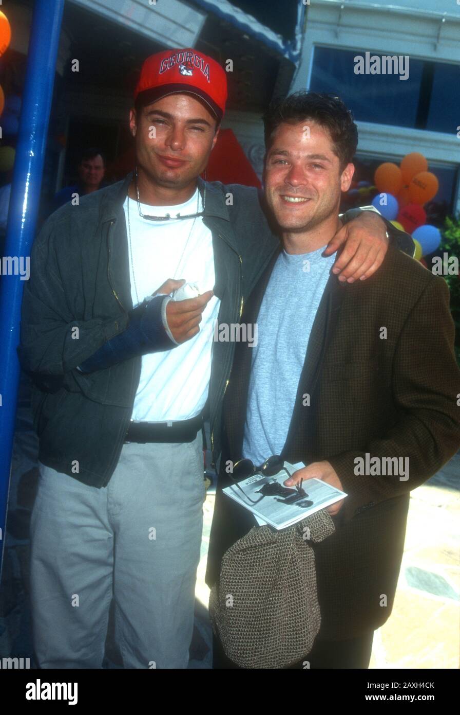 Westwood, California, USa 9th July 1995 Actor Matt Borlenghi and actor David Barry Gray attend Warner Bros. Pictures' 'Free Willy 2: The Adventure Home' Premiere on July 9, 1995 at Mann Village Theatre in Westwood, California, USA. Photo by Barry King/Alamy Stock Photo Stock Photo