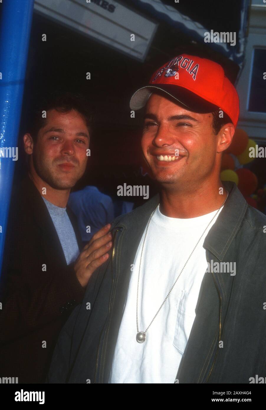 Westwood, California, USa 9th July 1995 Actor David Barry Gray and actor Matt Borlenghi attend Warner Bros. Pictures' 'Free Willy 2: The Adventure Home' Premiere on July 9, 1995 at Mann Village Theatre in Westwood, California, USA. Photo by Barry King/Alamy Stock Photo Stock Photo