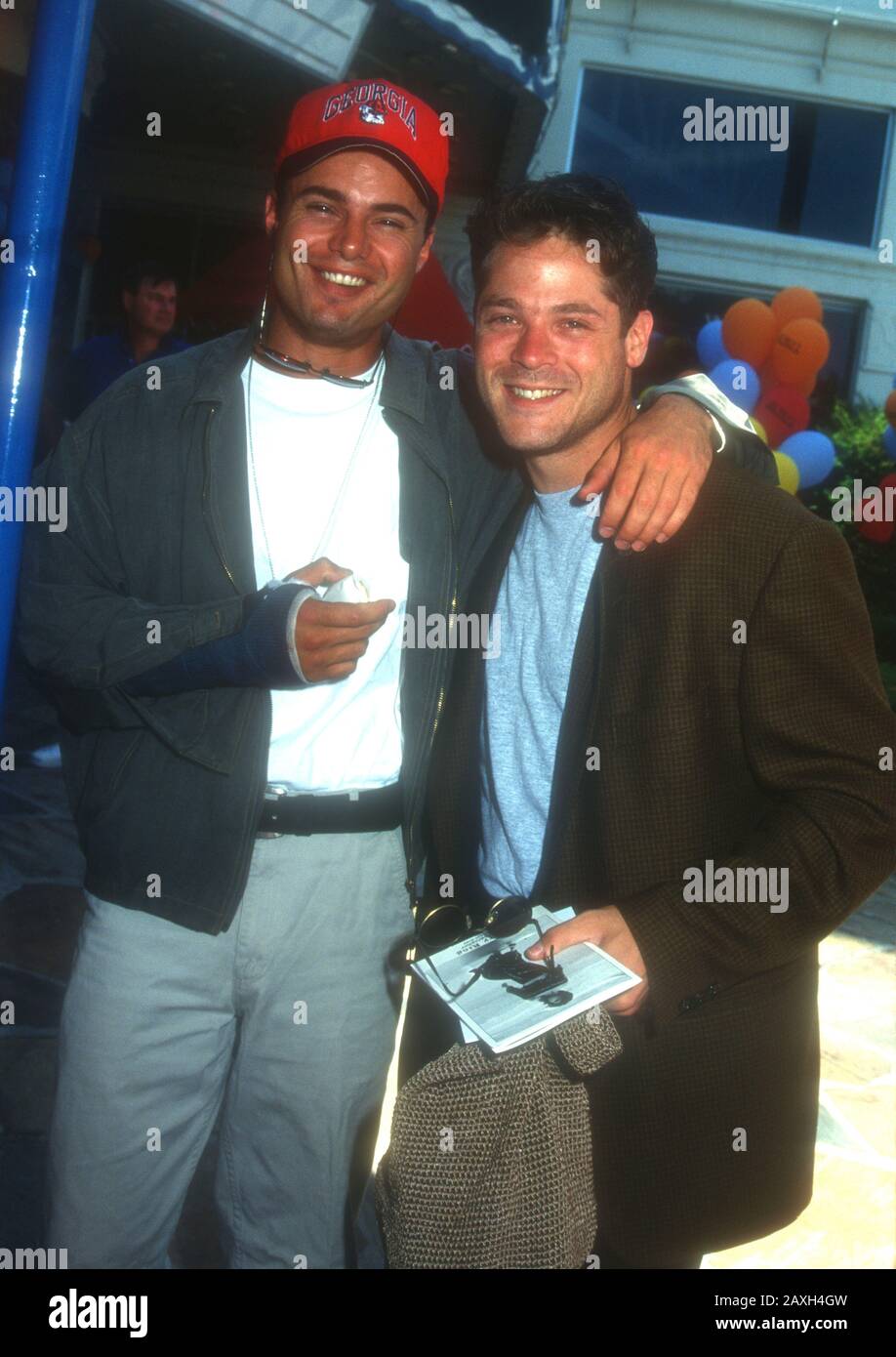 Westwood, California, USa 9th July 1995 Actor Matt Borlenghi and actor David Barry Gray attend Warner Bros. Pictures' 'Free Willy 2: The Adventure Home' Premiere on July 9, 1995 at Mann Village Theatre in Westwood, California, USA. Photo by Barry King/Alamy Stock Photo Stock Photo