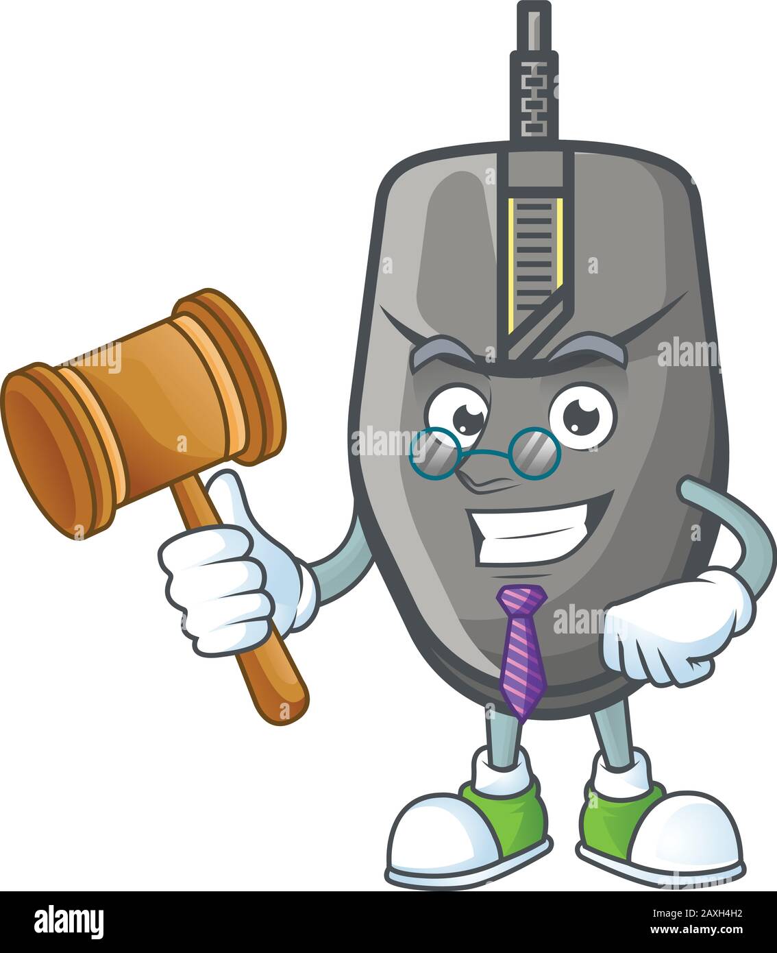 A wise Judge black mouse in comic strip character design Stock Vector