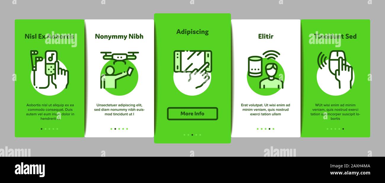 Gadget And Device Onboarding Elements Icons Set Vector Stock Vector