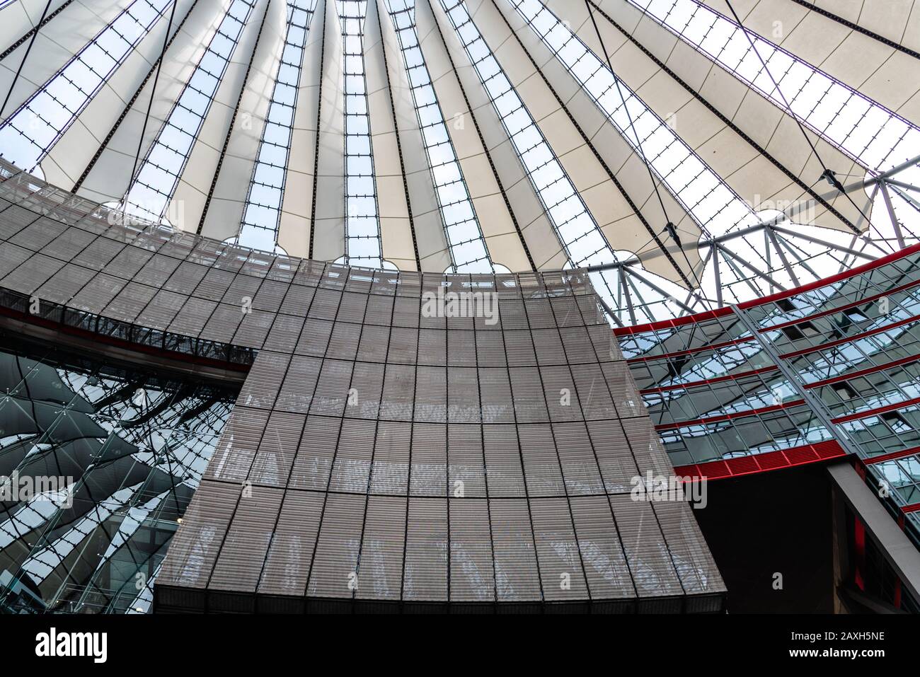 Berlin, Germany - July 28, 2019: The dome of the Sony Center. It is a Sony-sponsored building complex located at the Potsdamer Platz in Berlin Stock Photo
