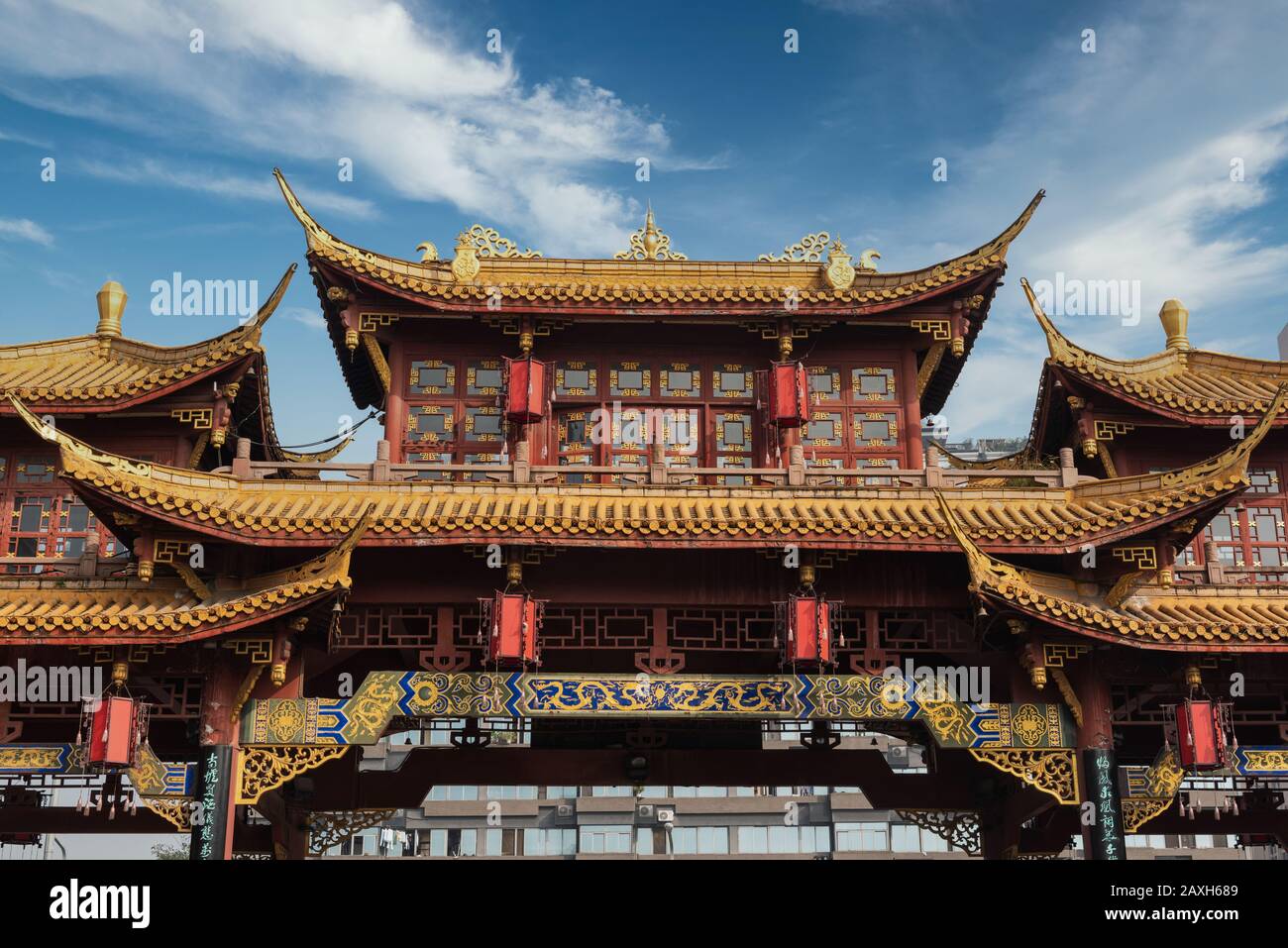 Top View Of Sinoocean Taikoo Li And Daci Temple In Chengdu Sichuan China  Stock Photo - Download Image Now - iStock