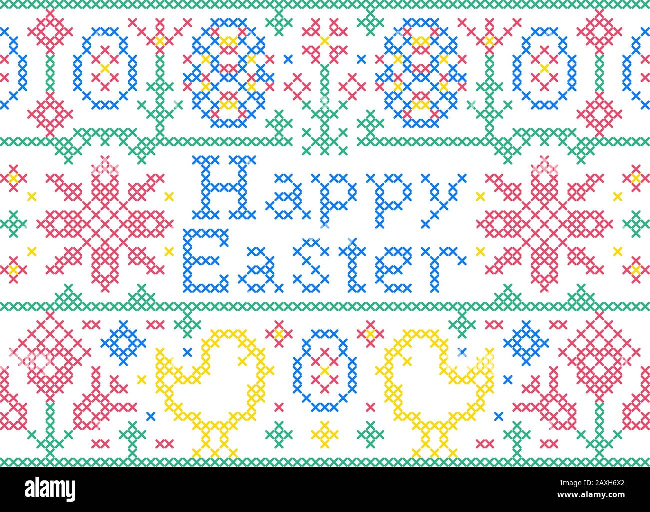 Cross stitch Easter card Stock Vector Image & Art - Alamy