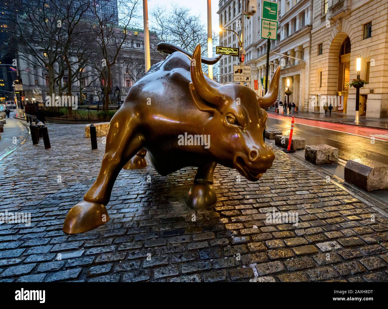 NEW YORK CITY FEBRUARY 2 Charging Bull sculpture on February 2, 2020