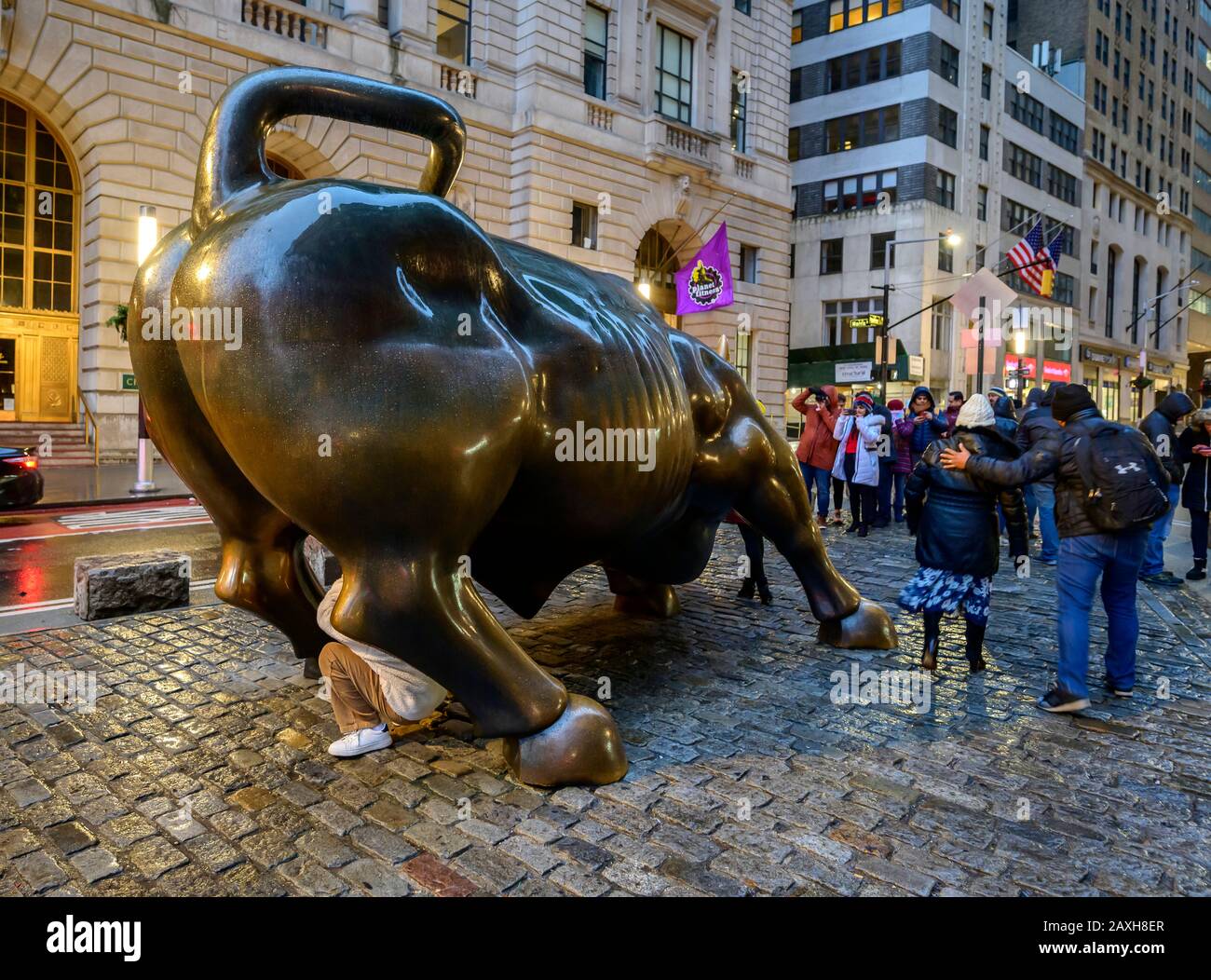 NEW YORK CITY FEBRUARY 2 Charging Bull sculpture on February 2, 2020
