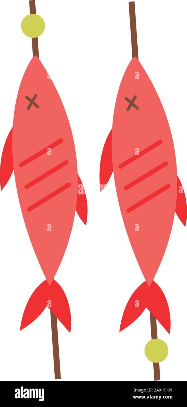 fish skewers bbq food icon Stock Vector Image & Art - Alamy