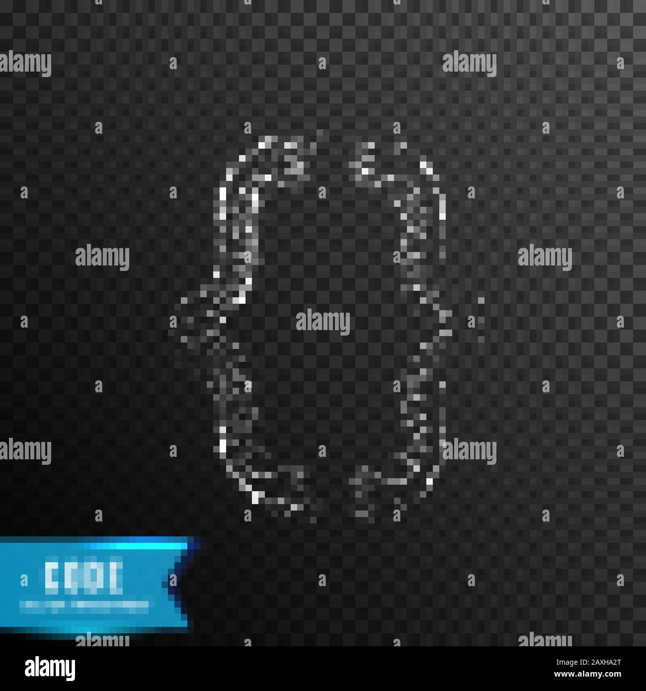digital code, coding from connecting dot and line. light effect. vector illustration, isolated on transparent background Stock Vector