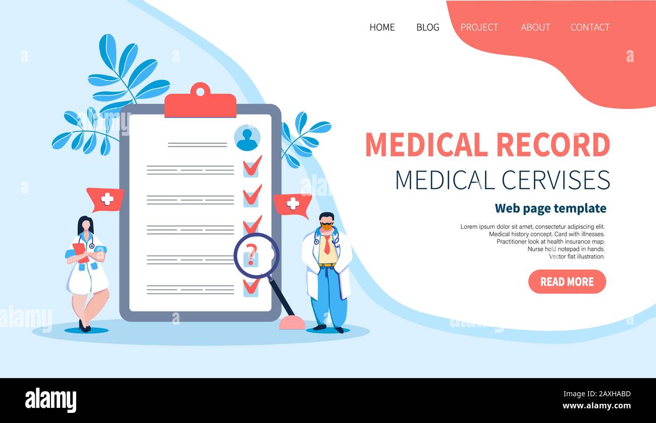 Medical Record. Doctors. Testing patient card. Medical card. Template