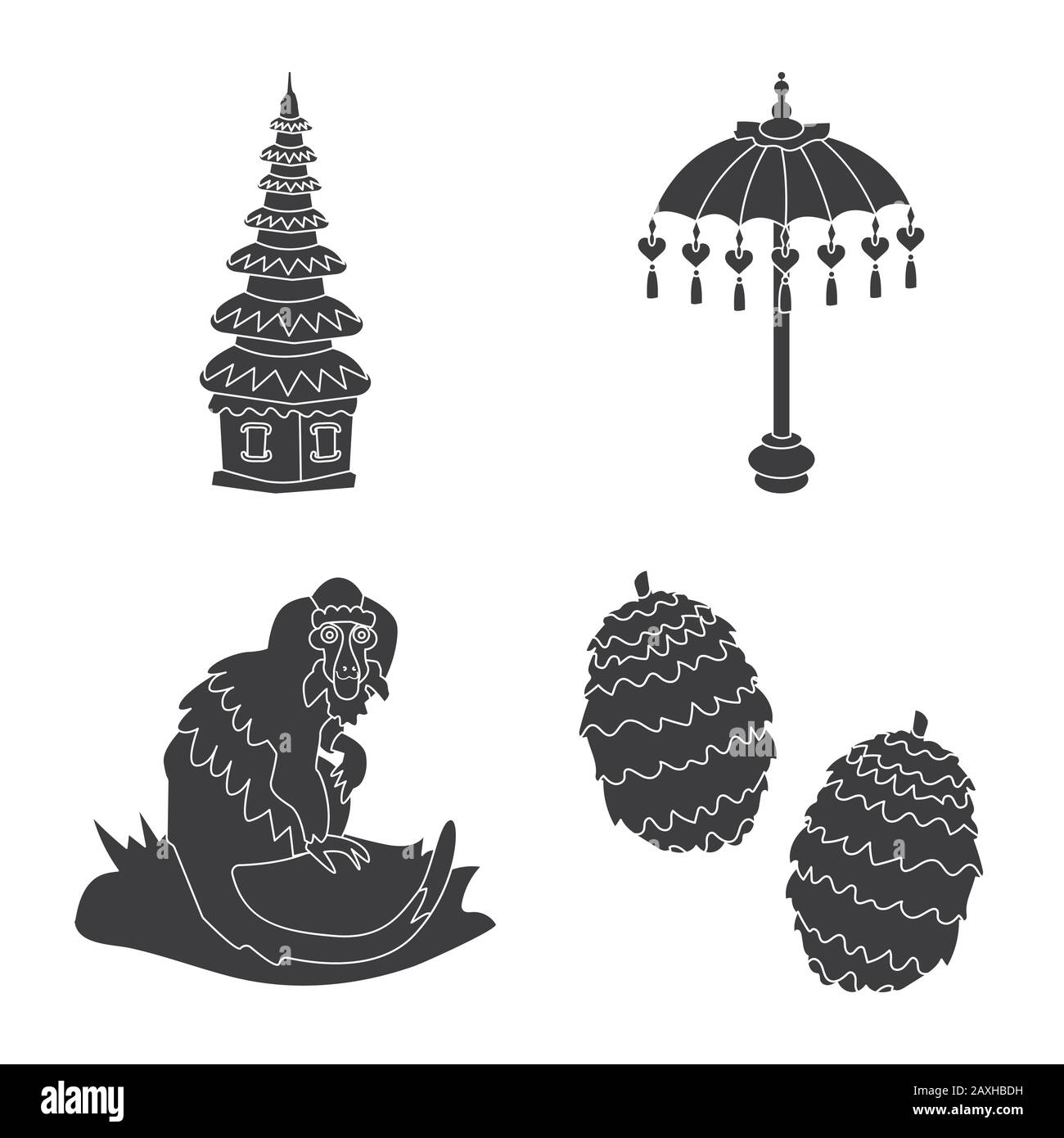 Traditional balinese architecture Black and White Stock Photos & Images ...