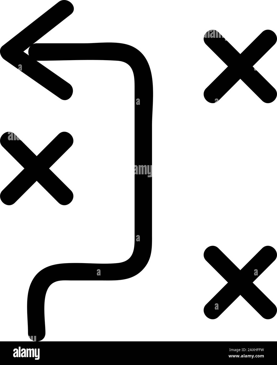 Route icon vector. Isolated contour symbol illustration Stock Vector ...