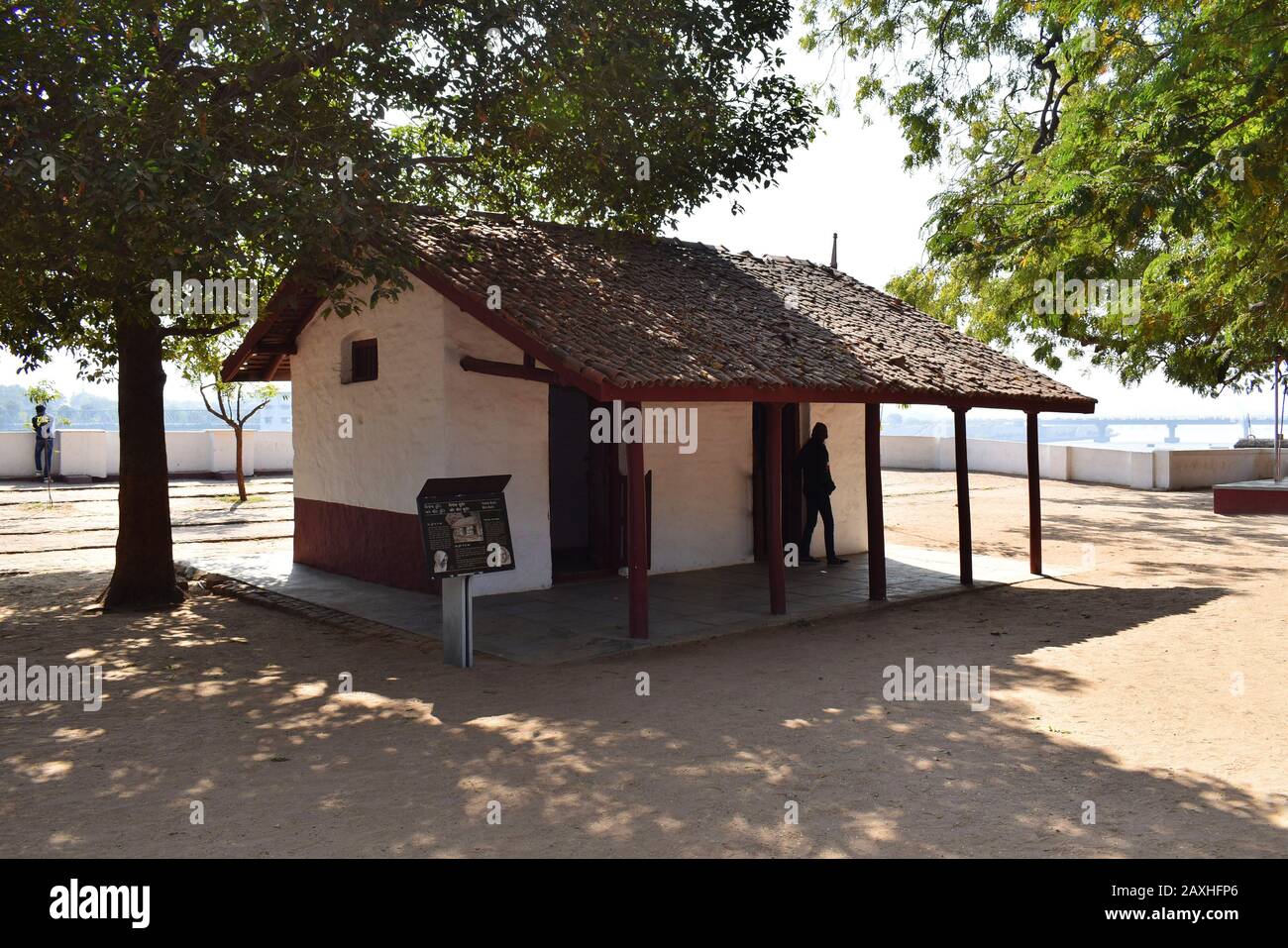 Ahmedabad, Gujarat, India, December 2019, Residential Hut of Vinoba and Mira at Sabarmati Ashram or Gandhi Ashram Stock Photo