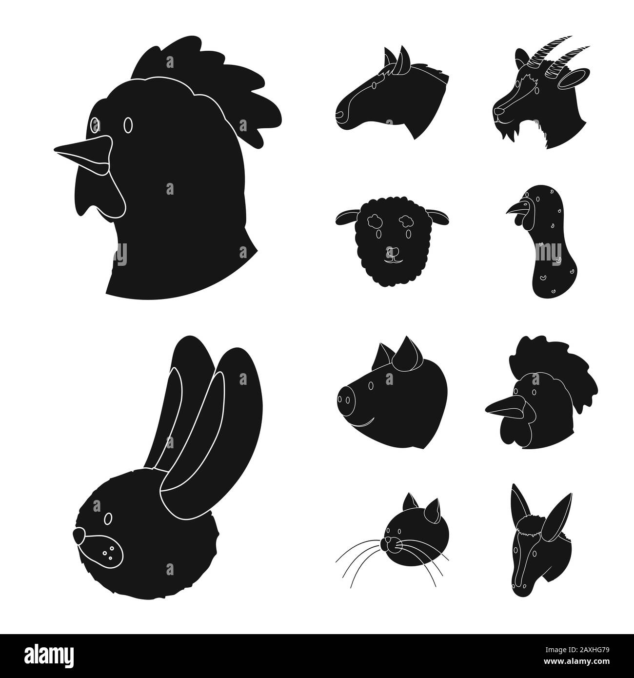 Vector illustration of ranch and organic icon. Collection of ranch and ...