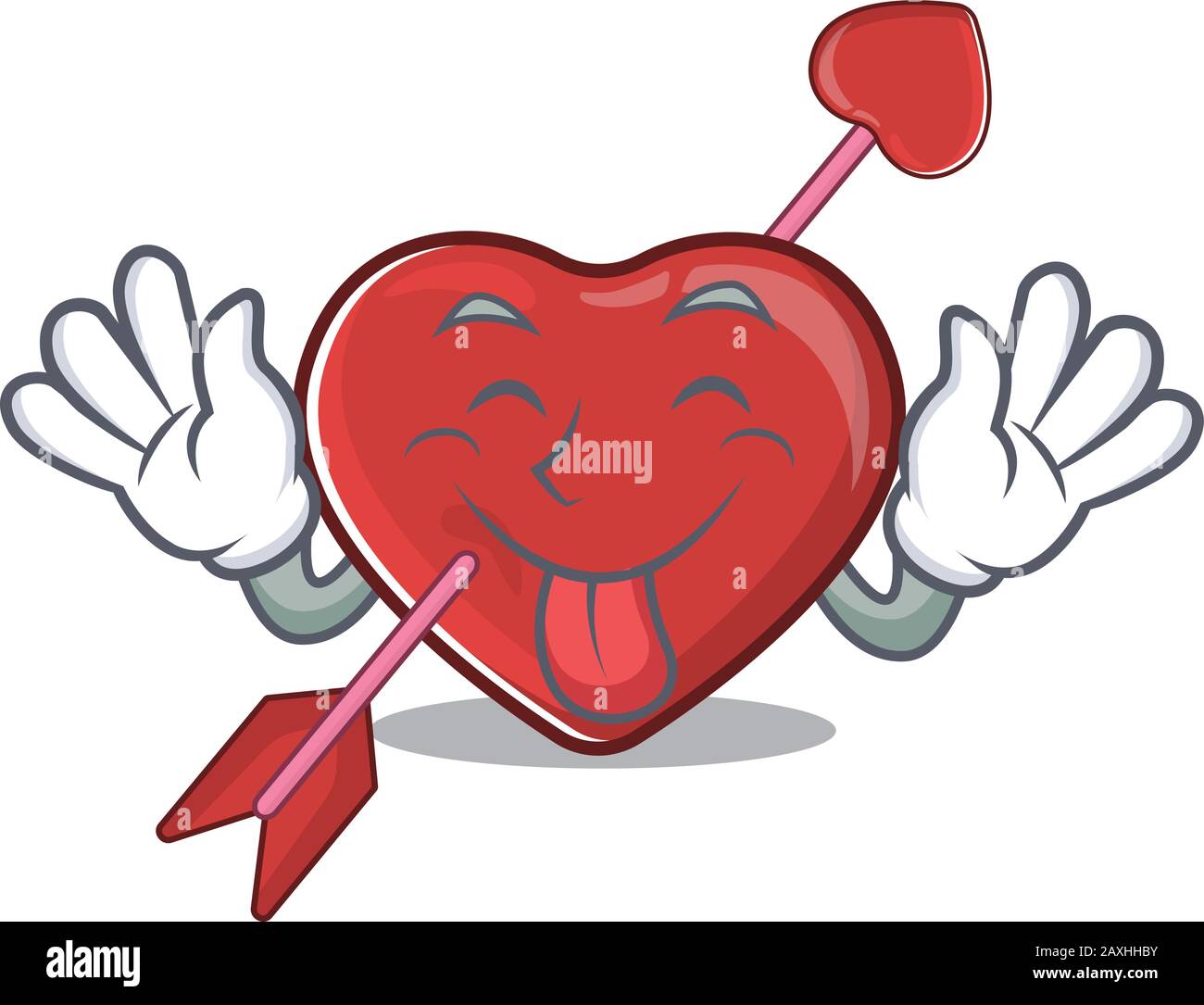 Funny heart and arrow mascot design with Tongue out Stock Vector Image ...