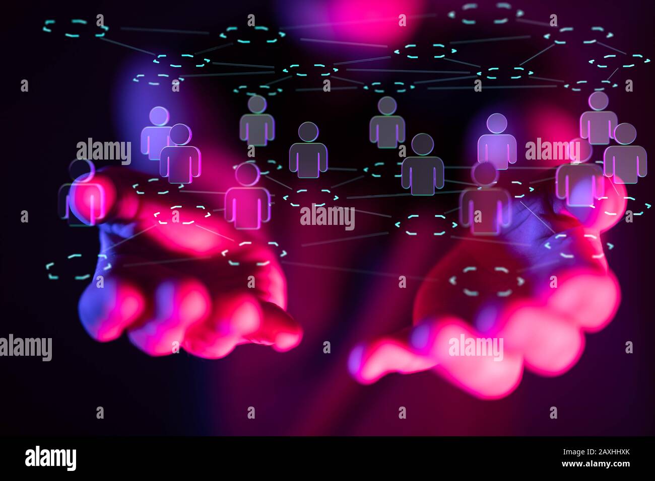 Showing a virtual projection of social media communication