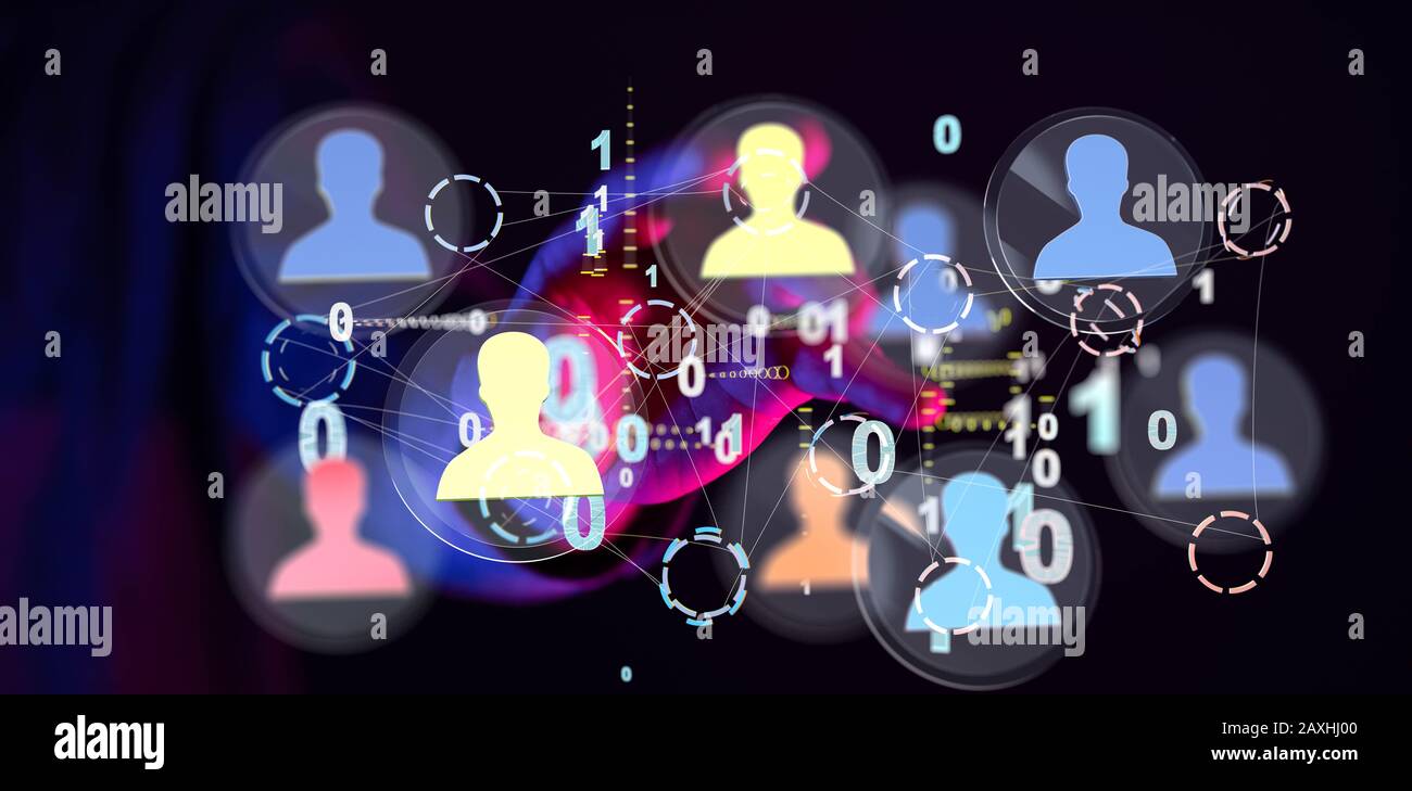 Showing a virtual projection of social media communication