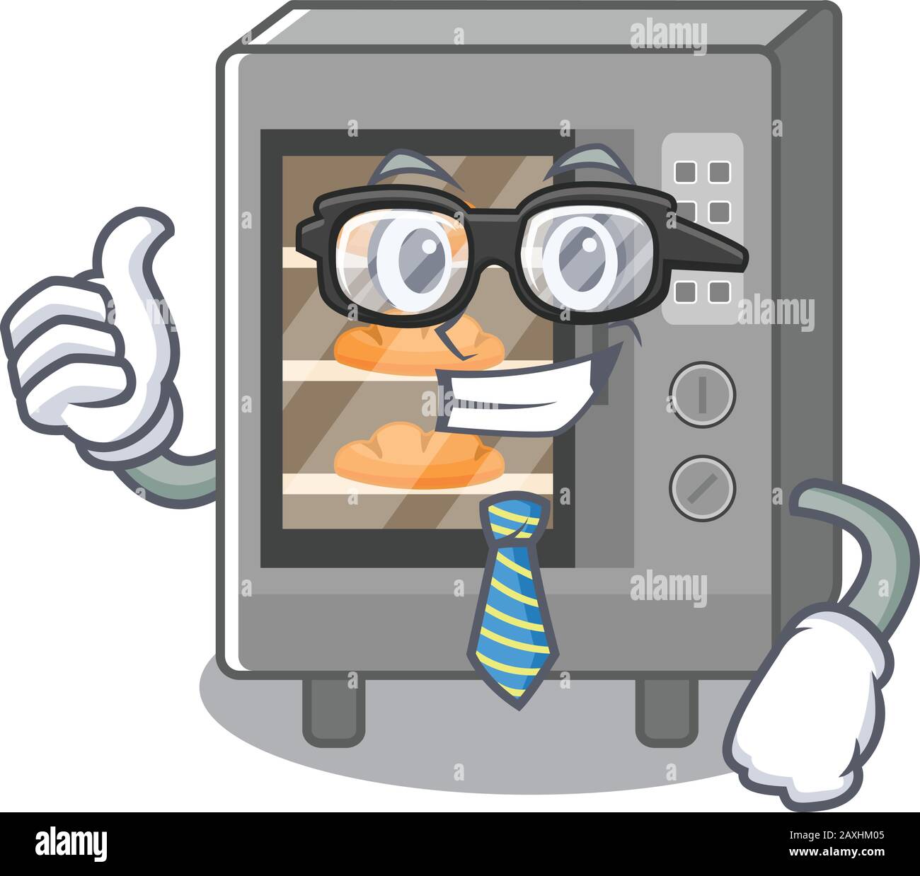 cool and smart Businessman oven cake wearing glasses Stock Vector