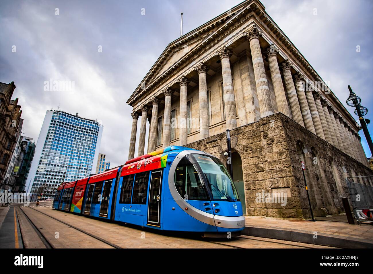 The Midland Metro continues to extend through the city of Birmingham, UK. Stock Photo