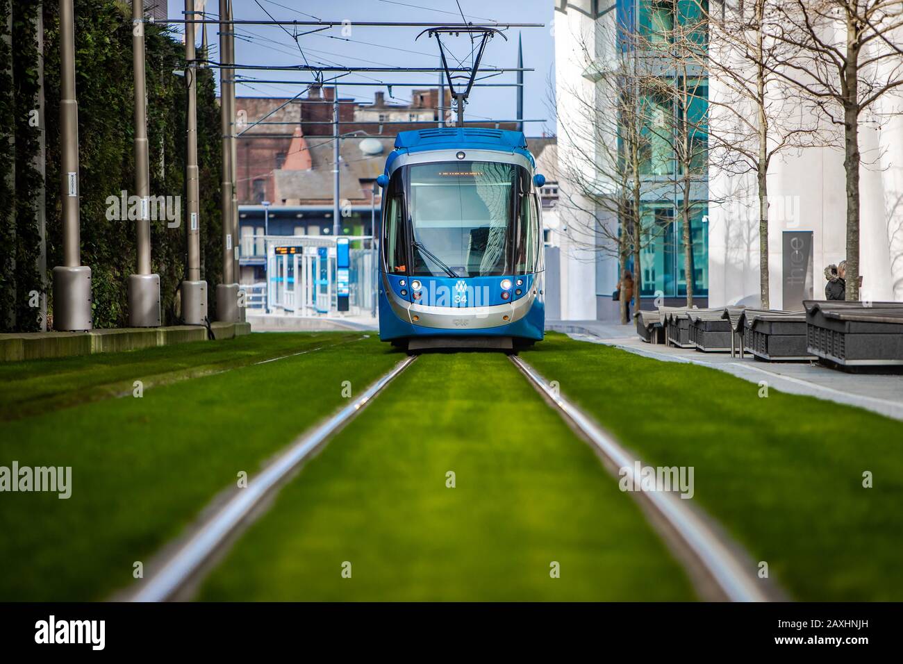 The Midland Metro continues to extend through the city of Birmingham, UK. Stock Photo