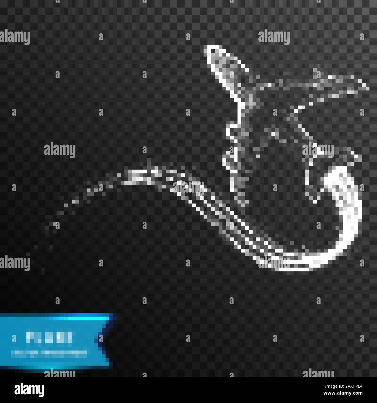 plane flight from connecting dot and line. light effect. vector illustration, isolated on transparent background Stock Vector