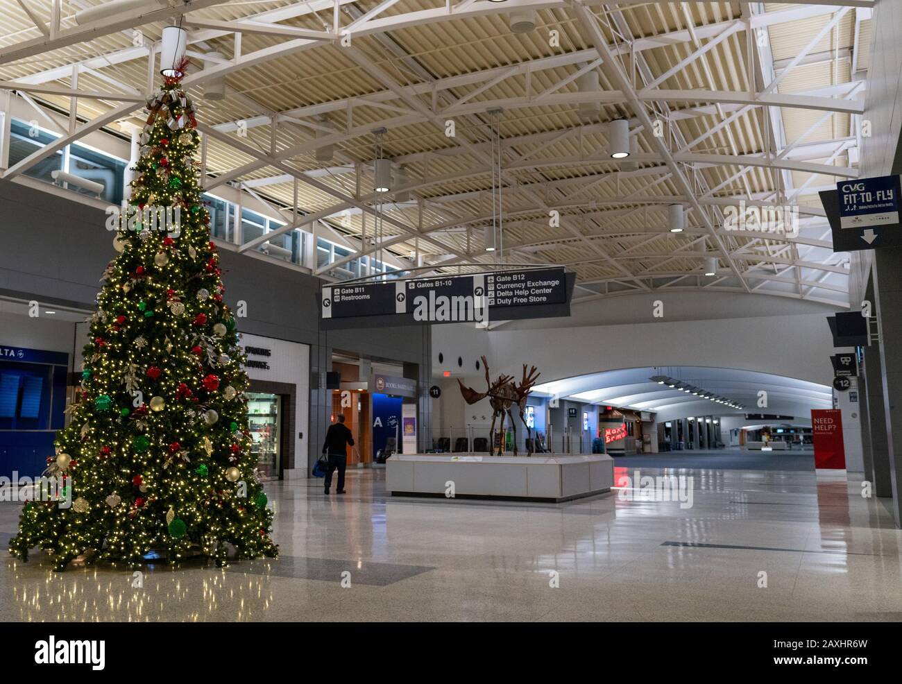 Christmas tree in the airport if Aruba Stock Photo Alamy