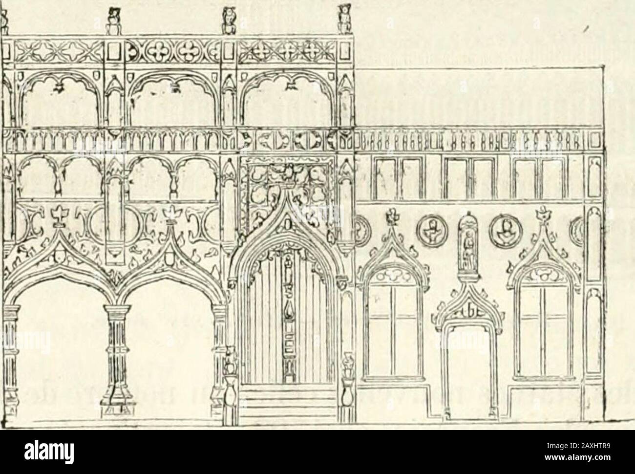 Revue de l'art chrétien . Restauration de la Tour de la Cathédrale.— 18A3. La haute flèche en hriques de léglise de Notre-Dame dont on craignaitla chute, a été presquentièrement démontée et reconstruite.. Restauration de la Chapelle du Saint-Sang. — vin siècle. La chapelle du Saint-Sang et sa charmante façade de style ogival tertiaire,qui depuis 17U7 ne présentaient que des ruines, ont été rétablies telles EXÉCUTÉS EN BELGIQUE DEPUIS 1830. 453 quelles étaient avant cette funeste époque de prétendue régénération.Un travail de restauration intégrale a été entrepris et terminé au magni-fique bef Stock Photo