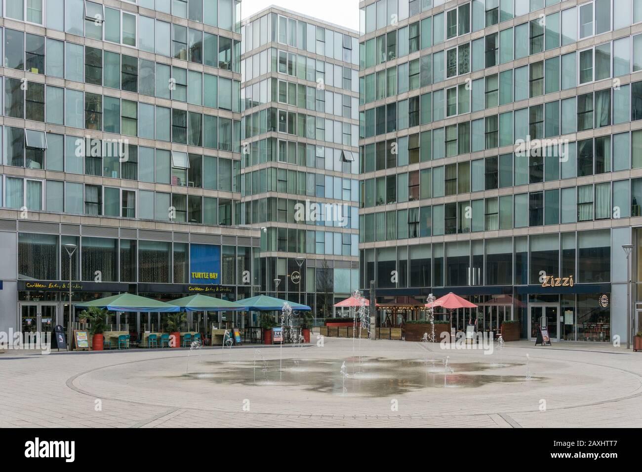 The Hub, Milton Keynes, a modern development of flats, offices and