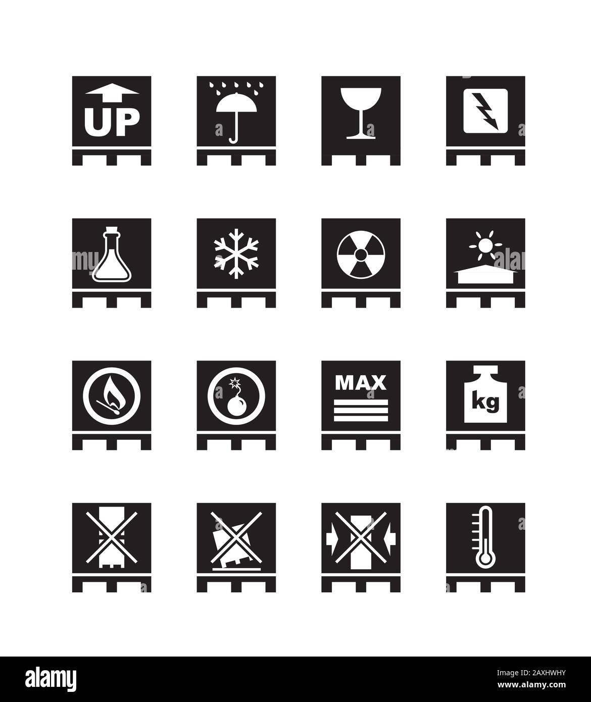 Packaging symbols on pallets vector illustration Stock Vector Image