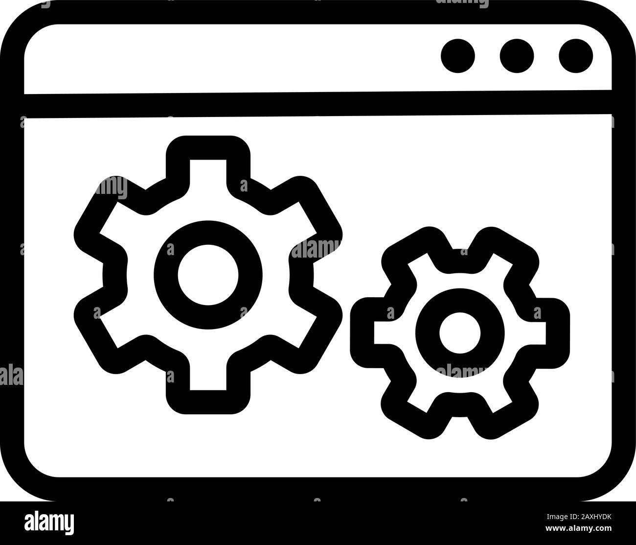 Set up the programming icon vector. Isolated contour symbol ...