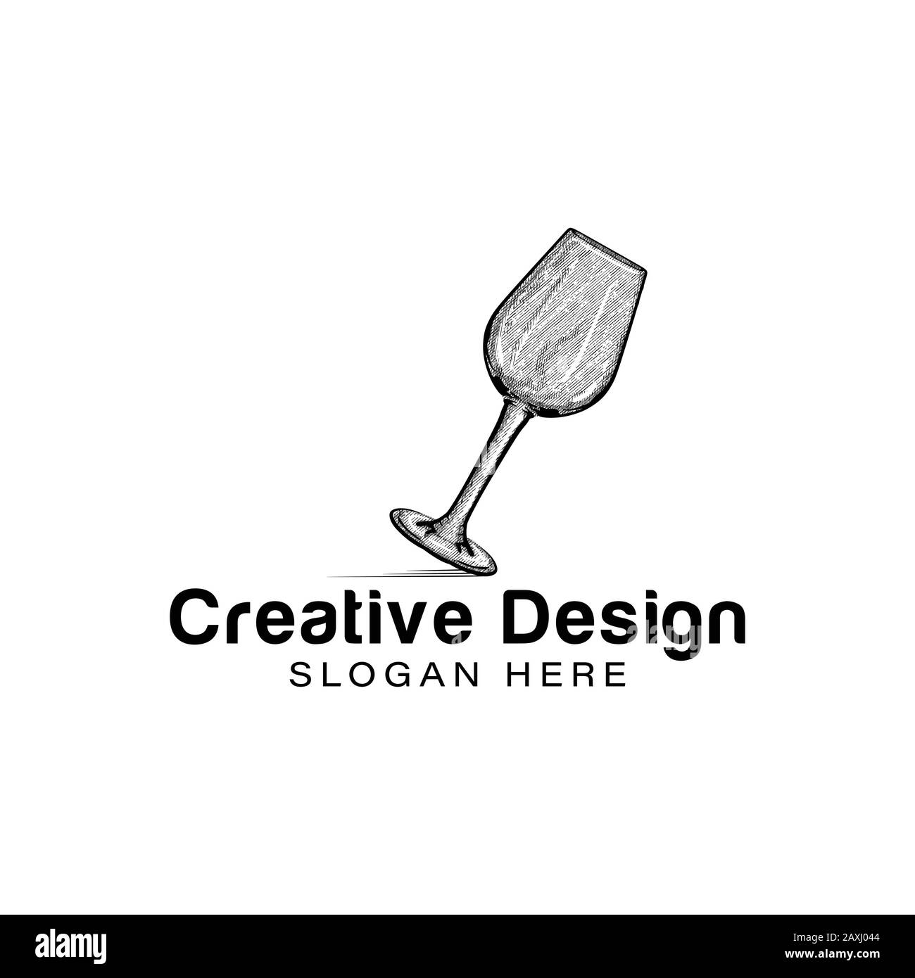 hand drawn glass wine balance logo Ideas. Inspiration logo design