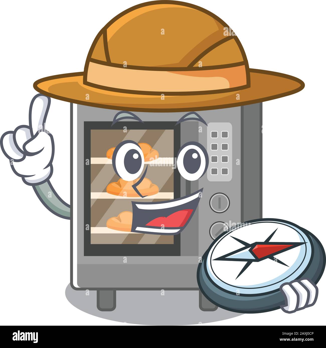 Oven cake experienced Explorer using a compass Stock Vector Image & Art ...