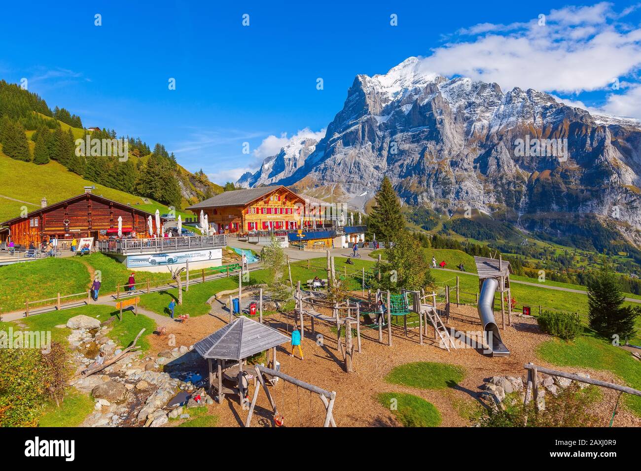 Grindelwald, Switzerland October 10, 2019 People at the middle