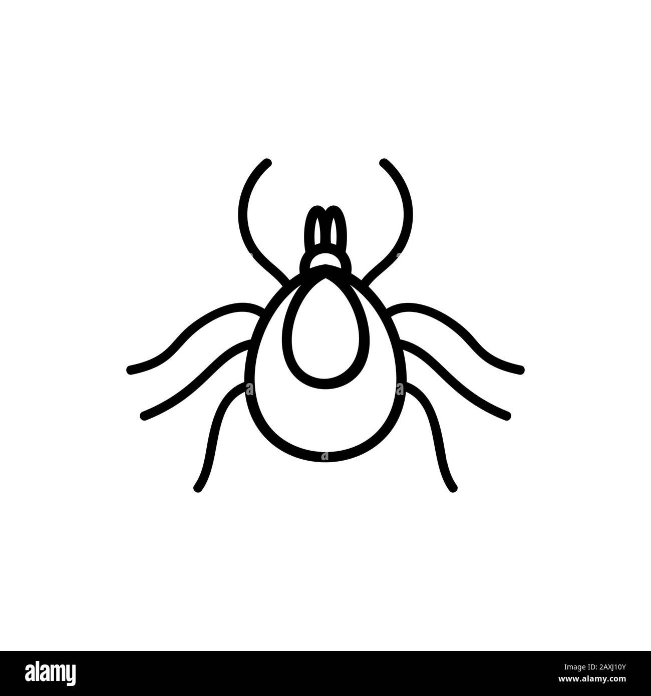 Encephalitis tick vector sign on white background. Stock Vector