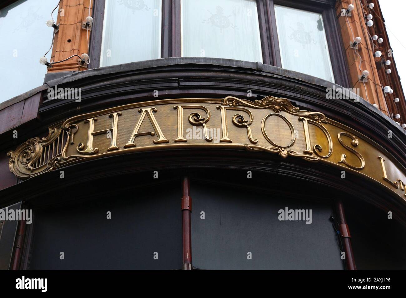 LONDON, UK - JULY 9, 2016: Harrods department store in London. The famous retail establishment is located on Brompton Road in Knightsbridge district. Stock Photo