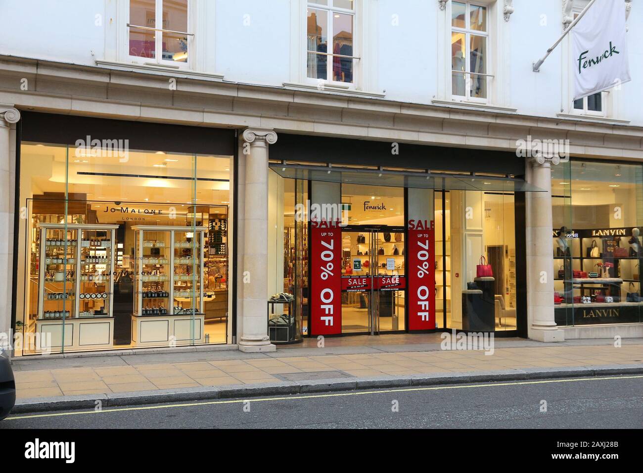 LONDON, UK - JULY 6, 2016: Fenwick department store at Bond Street in London. Bond Street is a major shopping destination of West End in London. Stock Photo