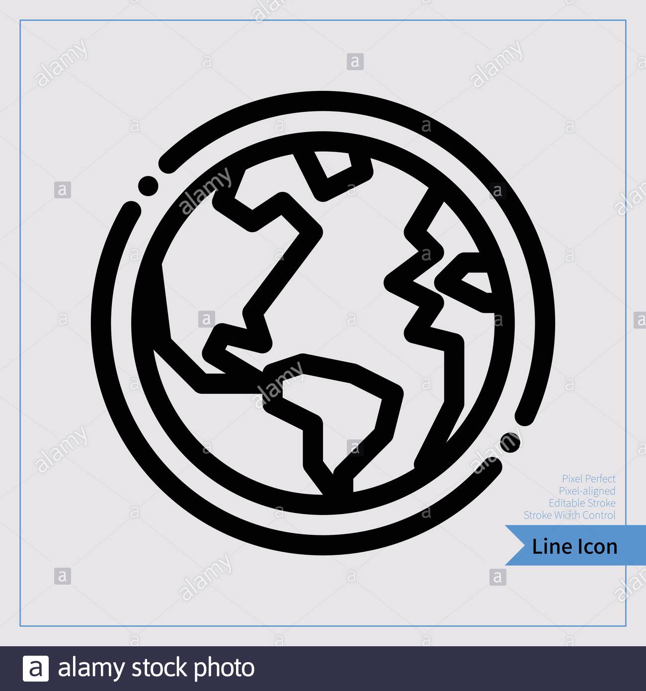 Simple Earth Icon Professional Pixel Aligned Pixel Perfect Editable Stroke Easy Scalablility Stock Vector Image Art Alamy