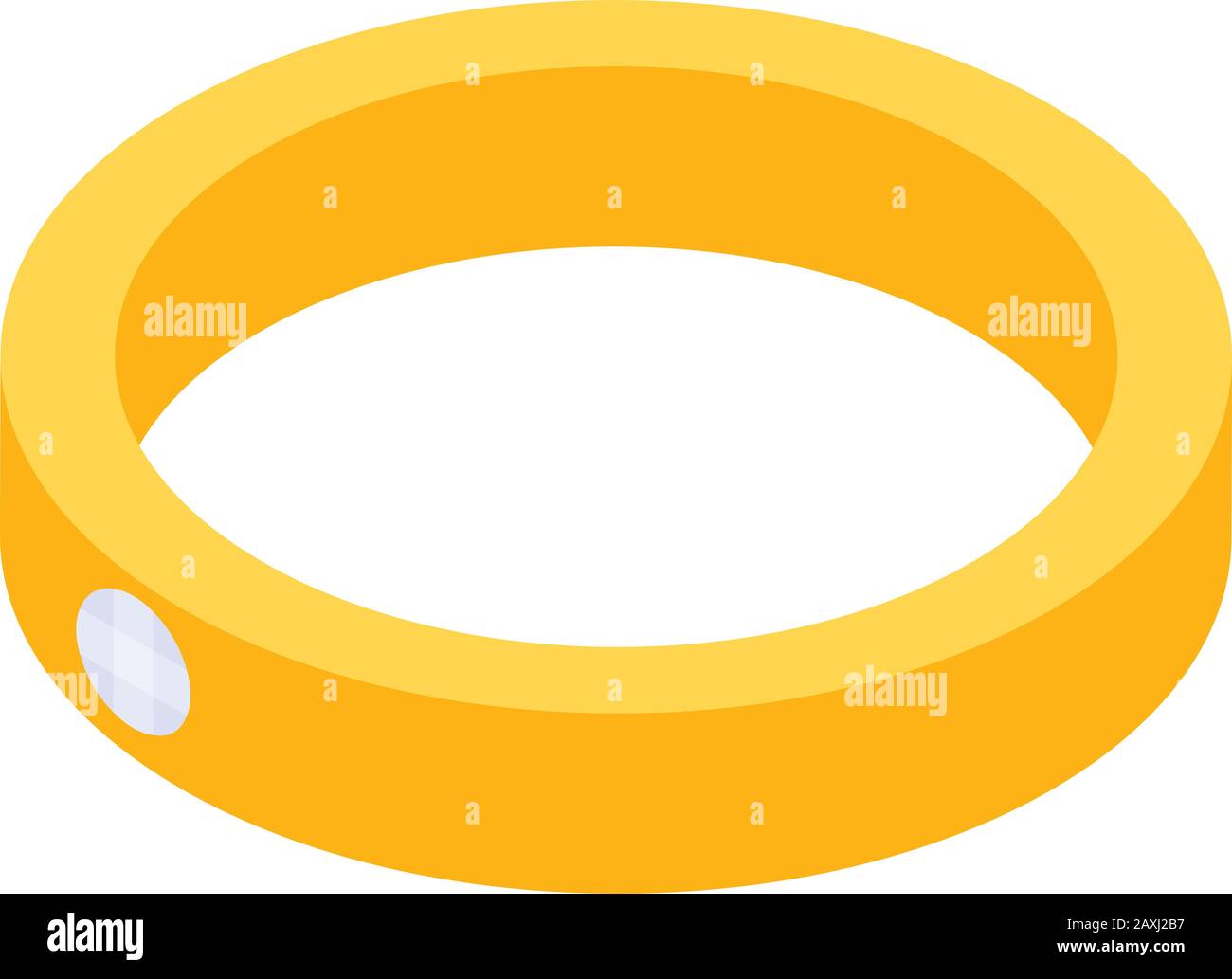 Married gold ring icon, isometric style Stock Vector