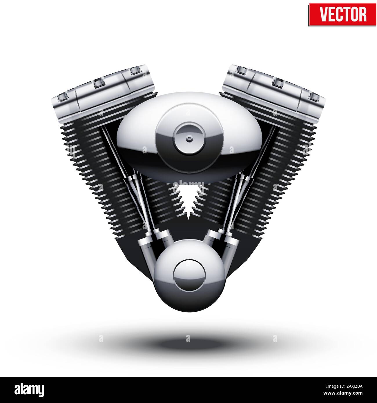 retro motorcycle engine. Vector Illustration. Stock Vector