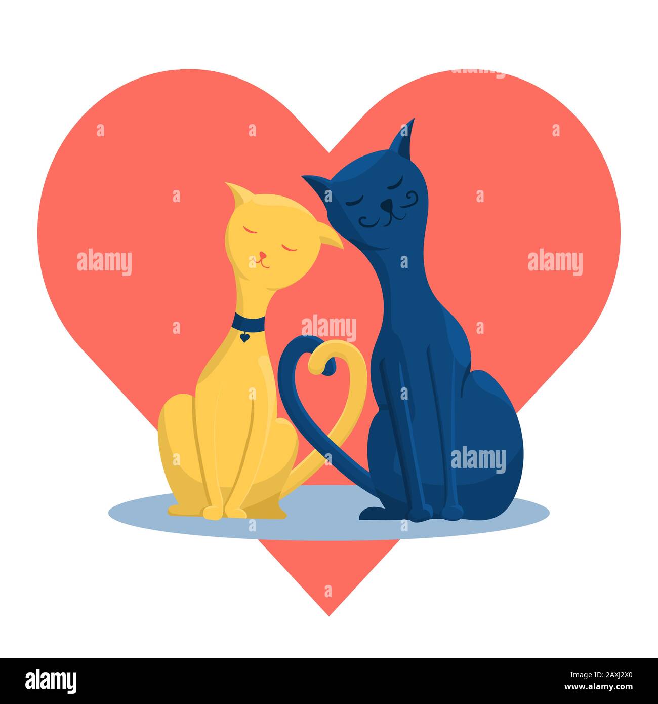 Two cats Stock Vector Images - Alamy