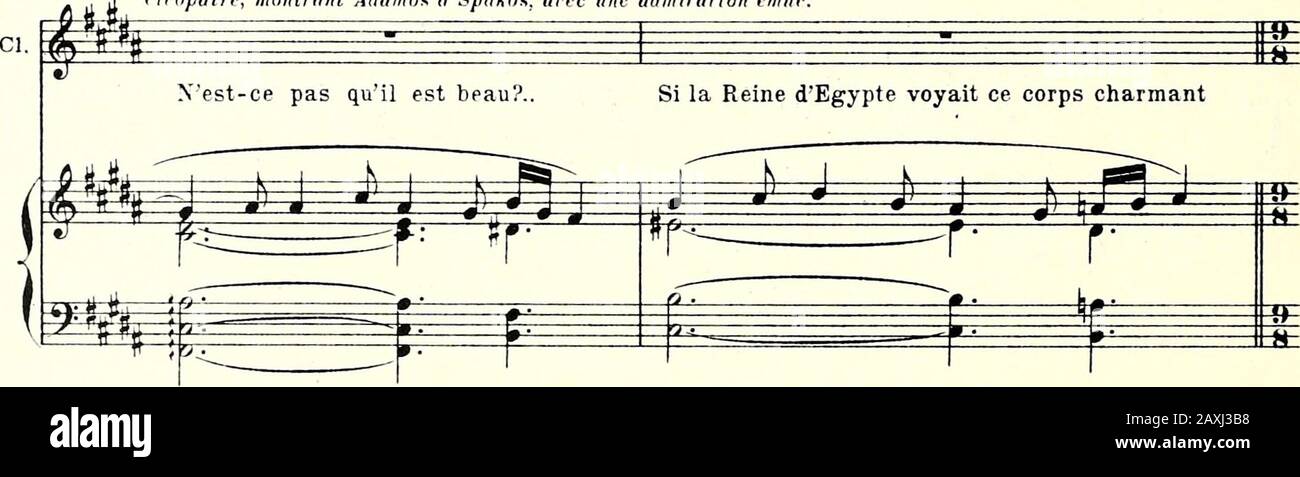Cléopâtre : drame passionnel en quatre actes et cinq tableaux . Cléopâtre, montrant Ariamos à Spakoa, arec une admiration émue. Si la Reine dEgypte voyait ce corps charmant H.fct C1.6 25,041 97 ci. &m= zffc: aux souplesses lascives... Ces yeux baignes despoir... cette lèvre oii fleurit la It |fgiife#^JS Stock Photo