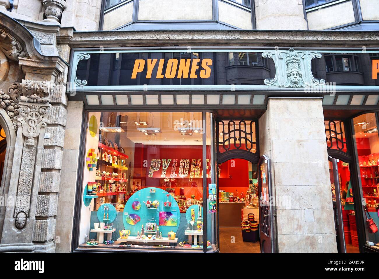 LEIPZIG, GERMANY - MAY 9, 2018: Pylones shop at Nikolai Street  (Nikolaistrasse) in Leipzig, Germany. Leipzig is the 10th biggest city in  Germany with Stock Photo - Alamy