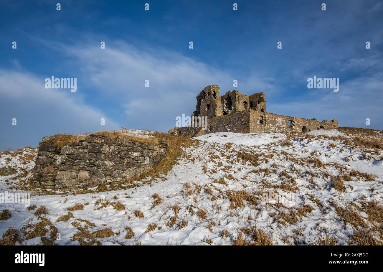 The ruins of Auchindoun Castle, a 15th centure L-plan tower near ...