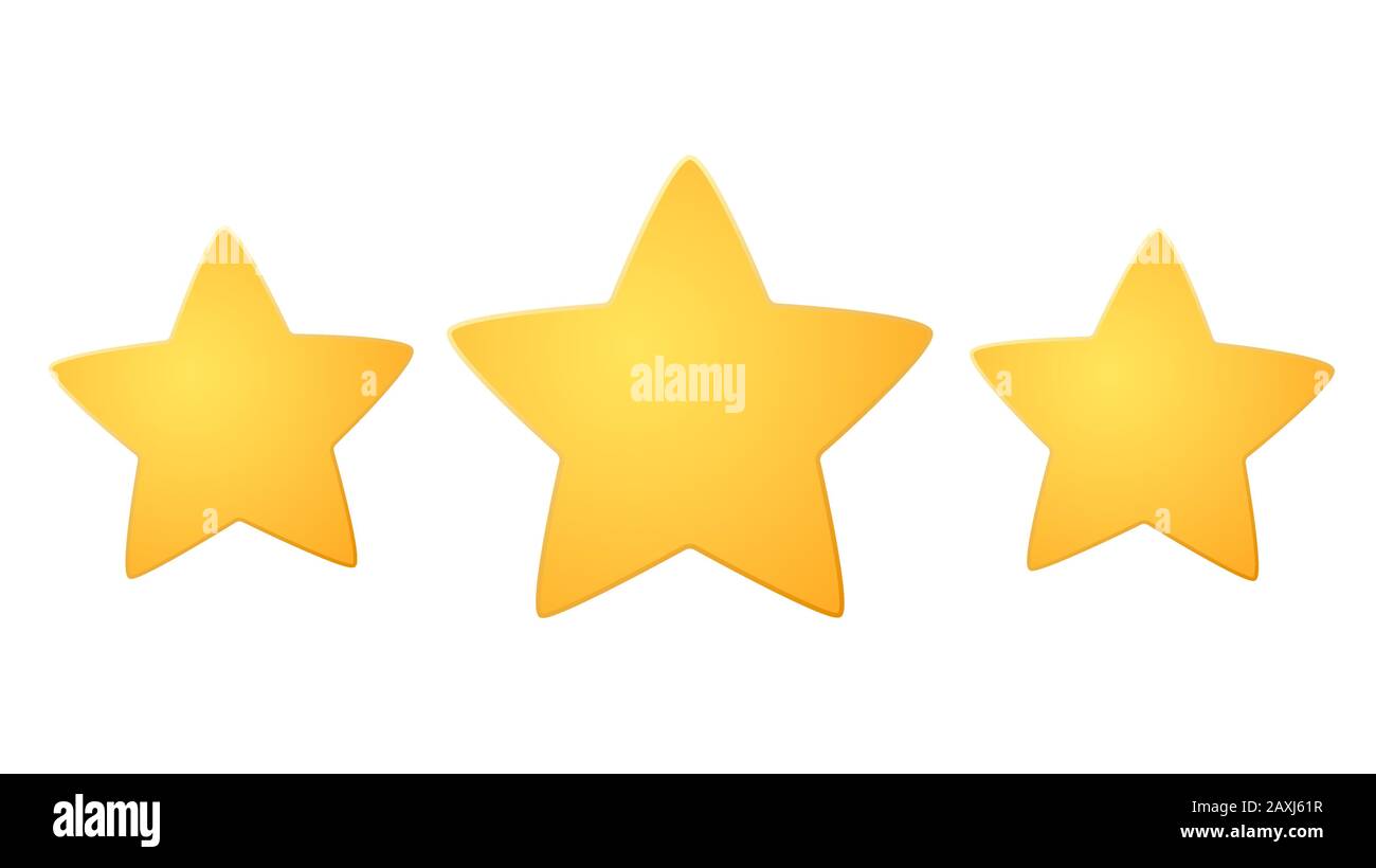 Three stars in a row rating icon for apps and websites. Vector illustration Stock Vector