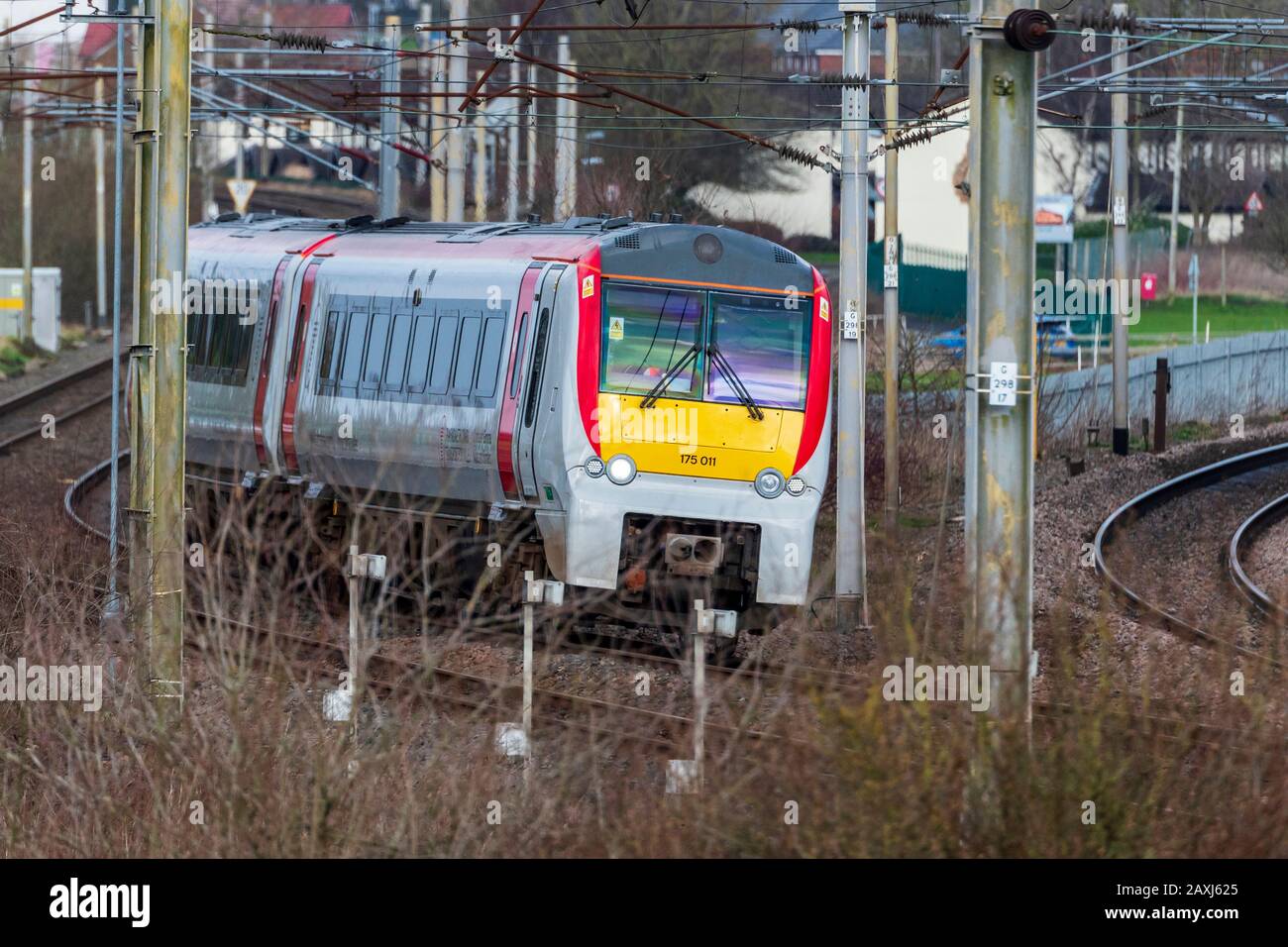 Class 175 Trains for Wales dieseil multiple unit DMU on the West Coast Main Line at Winwick junction. Stock Photo