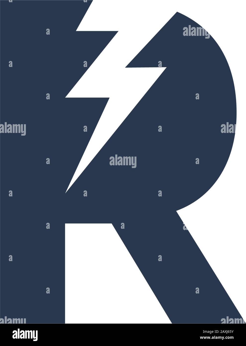 Logo Design Concept with initial letter and Thunder Flash Light Icon ...